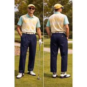 Tommy Hilfiger Golf (size 34) Vintage Pleated Golf Pants Navy Blue
